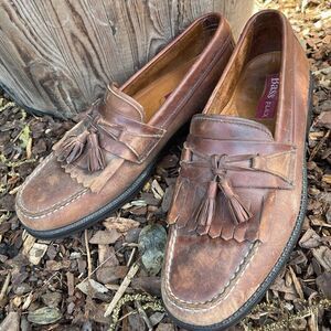 Bass flex men’s brown leather loafers